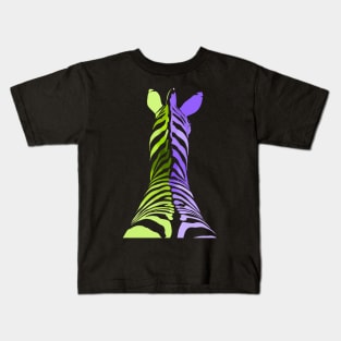 Colourful zebra digital illustration Kids T-Shirt